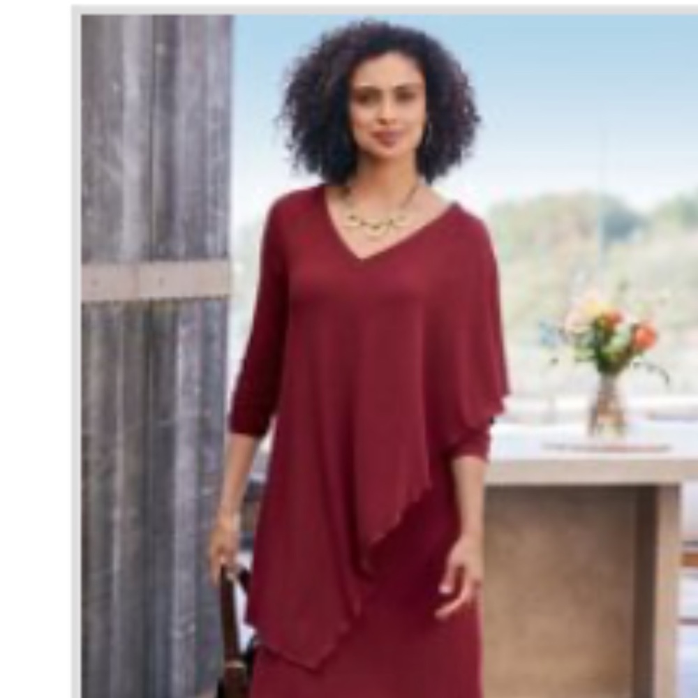 Soft Surroundings Deep Red Asymmetrical Dress. Was $120